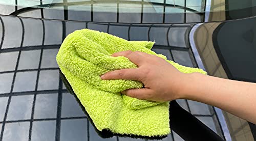 GLOSSONLY Edgeless Plush Microfiber Towels for Cars, Professional Car Drying Towels, Car Detailing Microfiber Cleaning Cloths 6 Pack - Lint-Free, Scratch-Free, Highly Absorbent 500GSM 16in x 16in