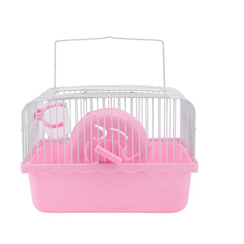 Hamster Cage Travel Carry Rat Cage Small Pets Supplies Hamster Toy Accessories (Pink)- Chinchilla Cage