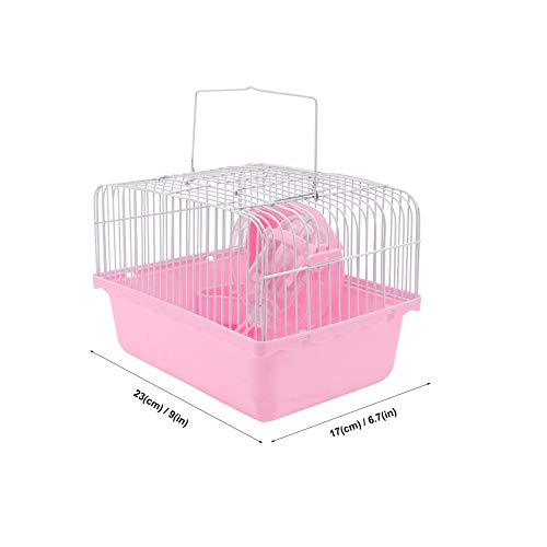 Hamster Cage Travel Carry Rat Cage Small Pets Supplies Hamster Toy Accessories (Pink)- Chinchilla Cage