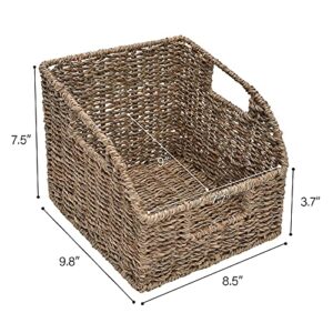 StorageWorks Hand-Woven Seagrass Wicker Baskets Set