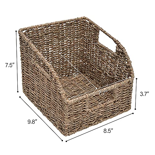 StorageWorks Hand-Woven Seagrass Wicker Baskets Set