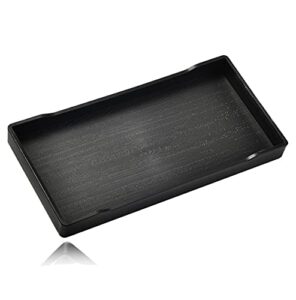 vcreatc small black mini tray (8 inch x 4 inch) for kitchen counter, bathroom for vanity items, coffee accessory, bar, serving seasoning, salt and pepper, soap, perfume or display use.