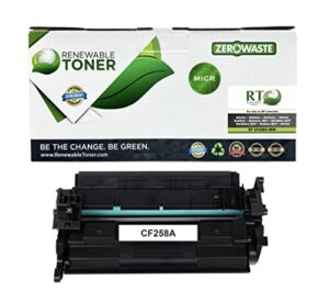 rt 58a micr ink compatible replacement for hp cf258a 58x cf258x | works with hp printers m404dn m404dw m404n mfp m428fdn m428fdw check printer toner cartridge (with bypass chip)