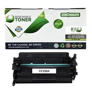 RT 58A MICR Ink Compatible Replacement for HP CF258A 58X CF258X | Works with HP Printers M404dn M404dw M404n MFP M428fdn M428fdw Check Printer Toner Cartridge (with Bypass Chip)