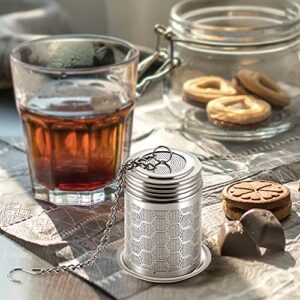 Tea Infuser, Tea Strainer Fine Mesh Tea Filter 304 Stainless Steel Honeycomb Design with Extended Chain Hook to Brew Loose Leaf Tea Small 210601-2