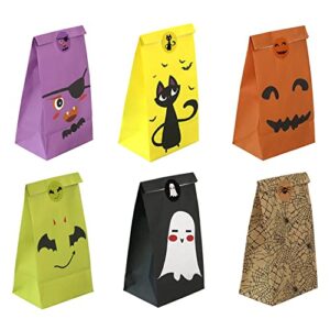 halloween treat bags - 24 pcs halloween trick or treat goody gags gift bags, 24 pcs halloween stickers, halloween goodie bags party supplies