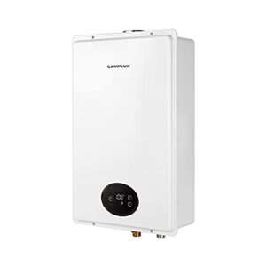 tankless water heater, camplux 5.28 gpm water heater natural gas, tankless hot water heater for whole house, indoor, white