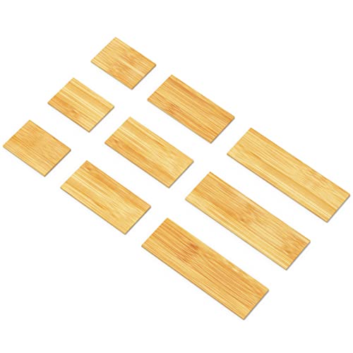 SpaceAid Bamboo Drawer Dividers Inserts, 3 Sizes, 9 Pack