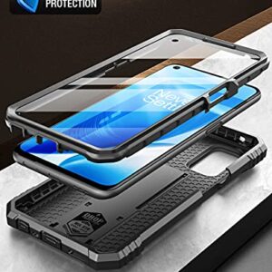 Poetic Revolution Series Case for Oneplus Nord N200 5G, Full-Body Rugged Dual-Layer Shockproof Protective Cover with Kickstand and Built-in Screen Protector, Black