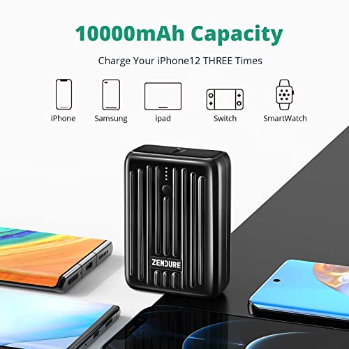 Zendure Power Bank 10000mAh Mini Portable Charger Battery Pack PD 20W Power Delivery Quick Charge 3.0 USB C External Battery for iPhone, Tablet, Switch, Samsung and More (Supermini)