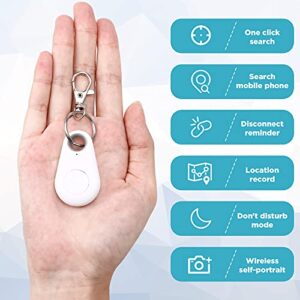 Frienda 5 Pieces Key Finder Item Locator with 5 Pieces GPS Keychains Bluetooth Tracker Tag Anti Lost Alarm Reminder Selfie Shutter Control for Kids Pets Keychain for Smartphone