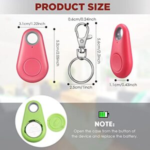 Frienda 5 Pieces Key Finder Item Locator with 5 Pieces GPS Keychains Bluetooth Tracker Tag Anti Lost Alarm Reminder Selfie Shutter Control for Kids Pets Keychain for Smartphone