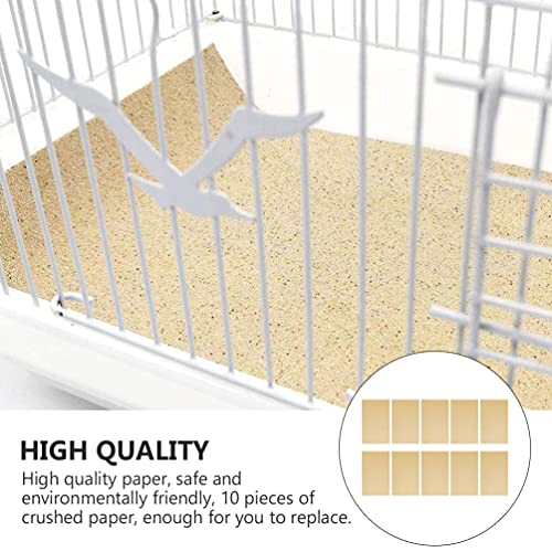 NUOBESTY 10 Sheets Bird Cage Gravel Paper Parrot Cage Sandpapers Cushion Pad Pet Animal Bedding Accessories for Parakeets Cockatiels Conures Claw Grinding Random Color |16.92x11.02 inch