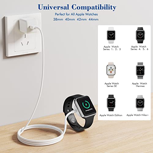 Compatible with 3.3FT Apple Watch Charger iWatch Charging Cable with USB Wall Charger Travel Plug Adapter for Portable Apple Watch Charger Cable Compatible with Apple Watch Series 8/7/SE/6/5/4/3/2/1