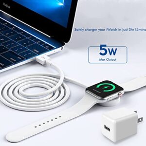 Compatible with 3.3FT Apple Watch Charger iWatch Charging Cable with USB Wall Charger Travel Plug Adapter for Portable Apple Watch Charger Cable Compatible with Apple Watch Series 8/7/SE/6/5/4/3/2/1