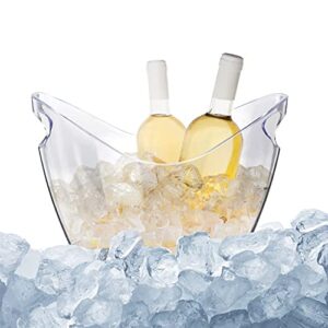 Ice Bucket Wine Bucket，Clear Acrylic 4 Liter Plastic Tub for Drinks and Parties, Food Grade, Perfect for Wine, Champagne or Beer Bottles