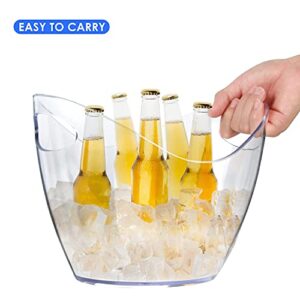 Ice Bucket Wine Bucket，Clear Acrylic 4 Liter Plastic Tub for Drinks and Parties, Food Grade, Perfect for Wine, Champagne or Beer Bottles