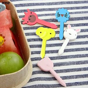 JYPLKCMT 80 Pcs Animal Food Picks for Kids, Fun Bento Food Picks, Cute Bento Picks for Kids Toddler, Reusable Cartoon Animal Fruit Kids Food Picks for Bento Box Toothpicks, Lunch Picks for Kids Bento