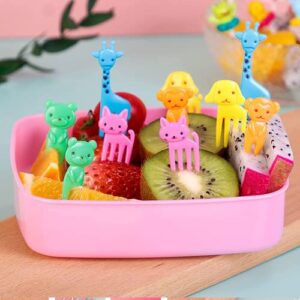 JYPLKCMT 80 Pcs Animal Food Picks for Kids, Fun Bento Food Picks, Cute Bento Picks for Kids Toddler, Reusable Cartoon Animal Fruit Kids Food Picks for Bento Box Toothpicks, Lunch Picks for Kids Bento