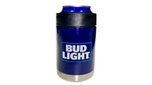 bud light stainless steel can insulator, insulated beverage holder for standard size can and bottle, can cooler for beer and soda