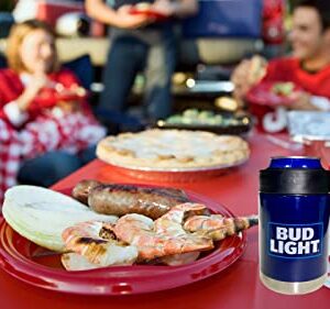 Bud Light Stainless Steel Can Insulator, Insulated Beverage Holder for Standard Size Can and Bottle, Can Cooler for Beer and Soda