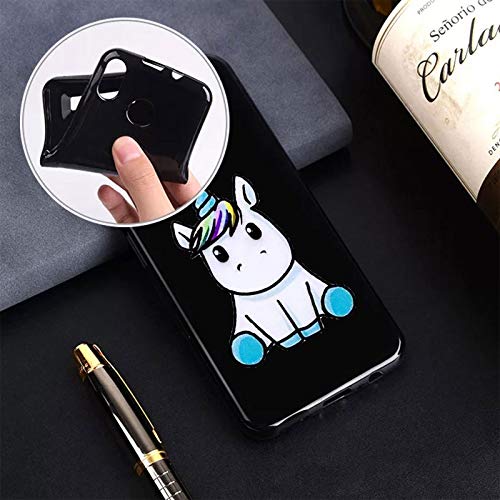 HHUAN Case for Ulefone Note 6 (6.10") with 2 Tempered Glass Screen Protector. Ultra-Thin Black Soft Silicone Anti-Drop Phone Cover, TPU Bumper Shell Case for Ulefone Note 6 - LF22