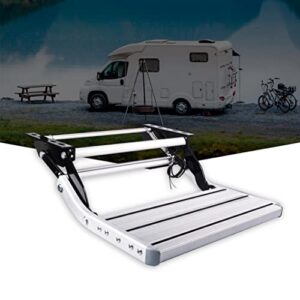 daluobo rv manual folding ladder step with 12v led light motorhomes aluminum alloy single step telescopic antiskid camper travel trailer