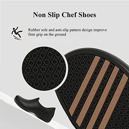 scecocrs Chef Shoes Women Nonslip Oil Water Resistant Nursing Work Shoe for Hospital Garden Kitchen Black
