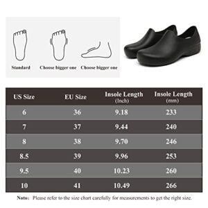 scecocrs Chef Shoes Women Nonslip Oil Water Resistant Nursing Work Shoe for Hospital Garden Kitchen Black