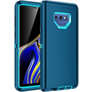 regsun for galaxy note 9 case,shockproof 3-layer full body protection [without screen protector] rugged heavy duty high impact hard cover case for samsung galaxy note 9,turquoise