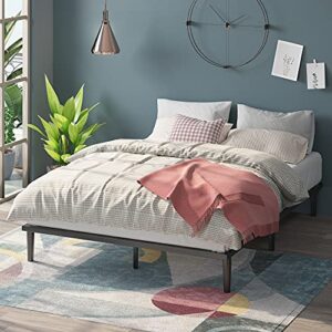 zinus parker platform bed with tapered legs / wood slat support / no box spring needed / easy assembly, king