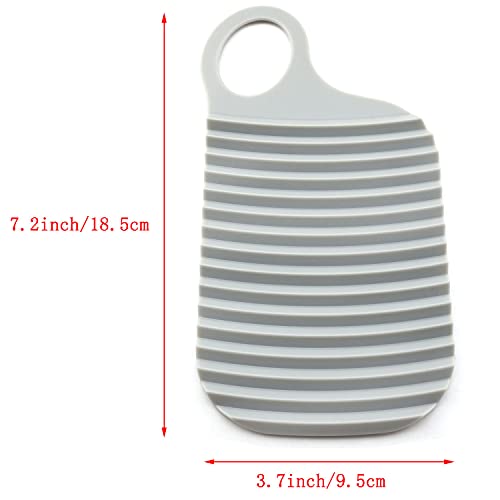 ZYAMY Hand-held Mini Washboard, Plastic Washboard, Laundry and Scrubbing Clothes, Suitable for Home Travel, Outdoor, Gray