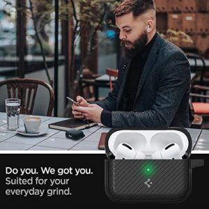 Spigen Mag Armor (MagFit) Designed for Airpods Pro Case MagSafe Compatible Case Cover with Keychain (Magnets Embedded) - Matte Black