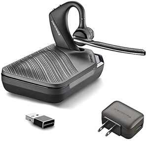 plantronics voyager 5200-uc bluetooth headset bundle w/bonus wall charger #206110-01-b | for smartphones pc mac using ringcentral software or app