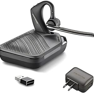 Plantronics Voyager 5200-UC Bluetooth Headset Bundle w/Bonus Wall Charger #206110-01-B | for Smartphones PC MAC Using RingCentral Software or App