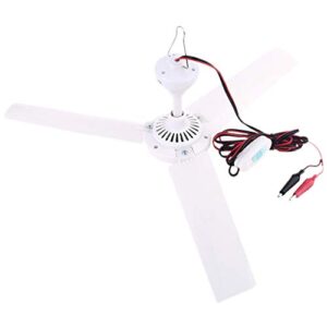 cxv dc 12v ceiling fan air cooler 19.7 inch hanging fan for camping outdoor tent bed