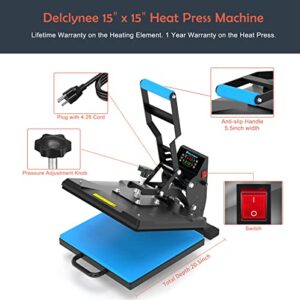 15“x15" High Pressure Heat Press Machine for T Shirts, Digital Industrial Sublimation Printer for Heat Transfer Vinyl