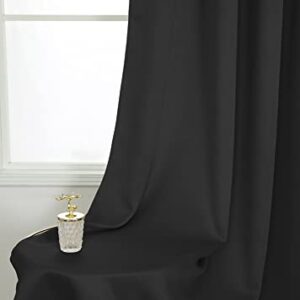 Amazon Brand – Pinzon Blackout Window Curtain Panels for Bedroom - Rod Pocket Thermal insulted Room Darkning Drapes for Living Room - 37x84 inch,2 Panels -Black
