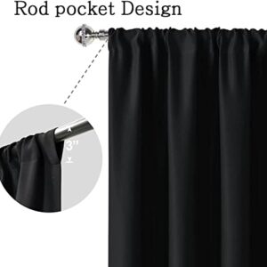 Amazon Brand – Pinzon Blackout Window Curtain Panels for Bedroom - Rod Pocket Thermal insulted Room Darkning Drapes for Living Room - 37x84 inch,2 Panels -Black