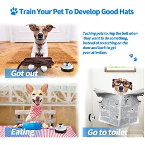 JIMEJV 2 Pack Dog Doorbells, Pet Training Bells for Go Outside Potty Training and Communication Device Large Loud Dog Bell Cat Puppy Interactive Toys Adjustable Strap Door Bell