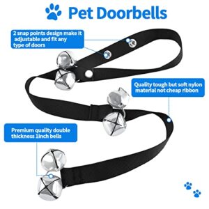 JIMEJV 2 Pack Dog Doorbells, Pet Training Bells for Go Outside Potty Training and Communication Device Large Loud Dog Bell Cat Puppy Interactive Toys Adjustable Strap Door Bell