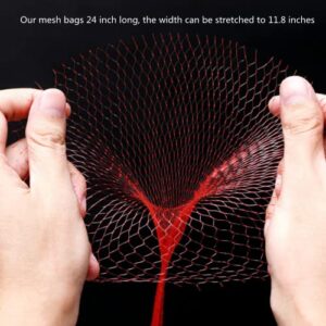 WEISHENG Plastic Storage Net Bags Reusable Mesh Nylon Netting for Grocery Shopping & Storage of Fruit Vegetable Seadfood & Garden Produce