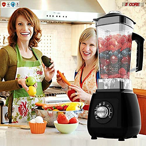 5 Core 2L Professional Countertop Blender For Kitchen 68 Oz 2000W High Speed BPA Free 6 Titanium Blade Smoothie Blender Electric For Soup Shake Juice Multi-Speed Manual JB 2000 M