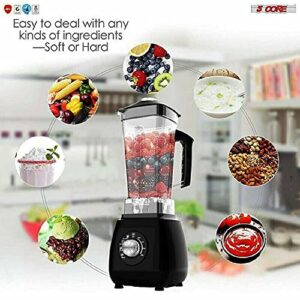 5 Core 2L Professional Countertop Blender For Kitchen 68 Oz 2000W High Speed BPA Free 6 Titanium Blade Smoothie Blender Electric For Soup Shake Juice Multi-Speed Manual JB 2000 M