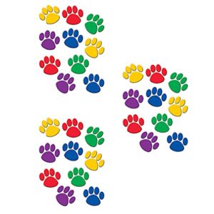 teacher created resources colorful paw print accents, 30 per pack, 3 packs