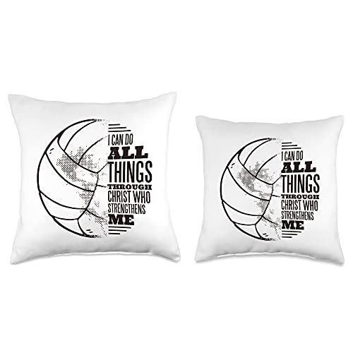 I Can Do All Things Through Christ Volleyball I Can Do All Things Through Christ Who Strengthens Me Throw Pillow, 16x16, Multicolor