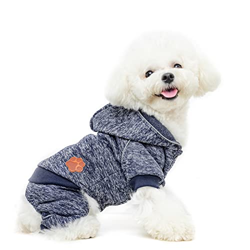 SCENEREAL Dog Onesie for Small Medium Dogs, Reflective Puppy Hoodie with Leash Hole, Cute Warm Winter Coat for Winter, Lightweight Doggie Clothes Outfit for Puppies Cats Halloween Cold