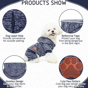 SCENEREAL Dog Onesie for Small Medium Dogs, Reflective Puppy Hoodie with Leash Hole, Cute Warm Winter Coat for Winter, Lightweight Doggie Clothes Outfit for Puppies Cats Halloween Cold