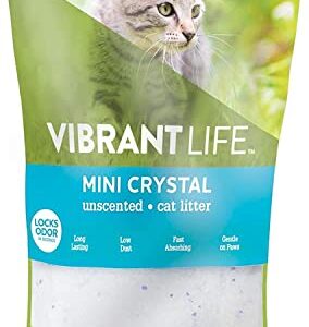 Vibrant Life Cat Litter Ultra Premium Crystals Litter, Unscented Non Clumping Cat Litter 4-Lb, 3 Packages One Pack