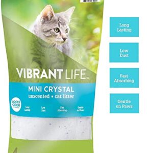 Vibrant Life Cat Litter Ultra Premium Crystals Litter, Unscented Non Clumping Cat Litter 4-Lb, 3 Packages One Pack